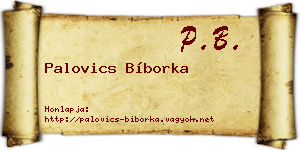 Palovics Bíborka névjegykártya