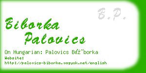 biborka palovics business card